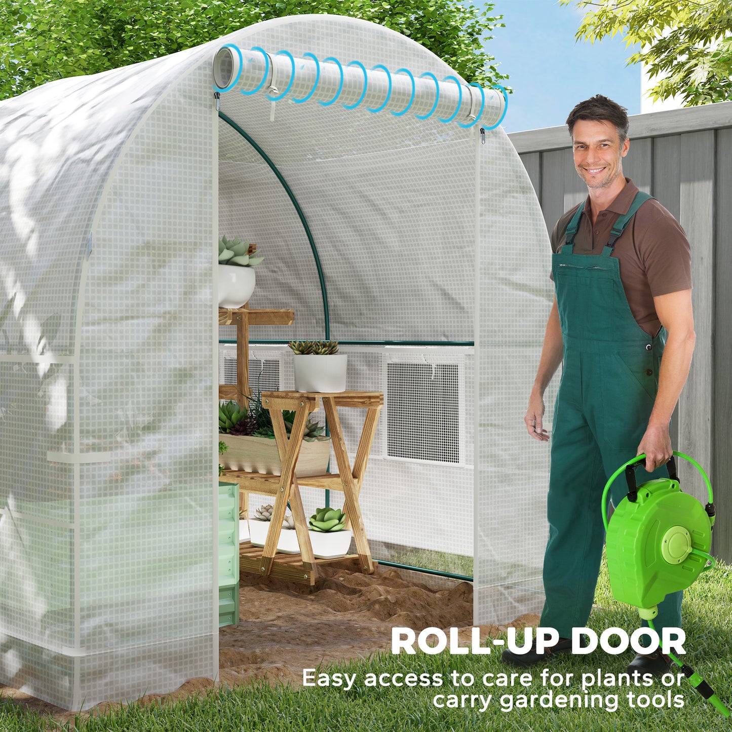 245 x 200cm Polytunnel Greenhouse