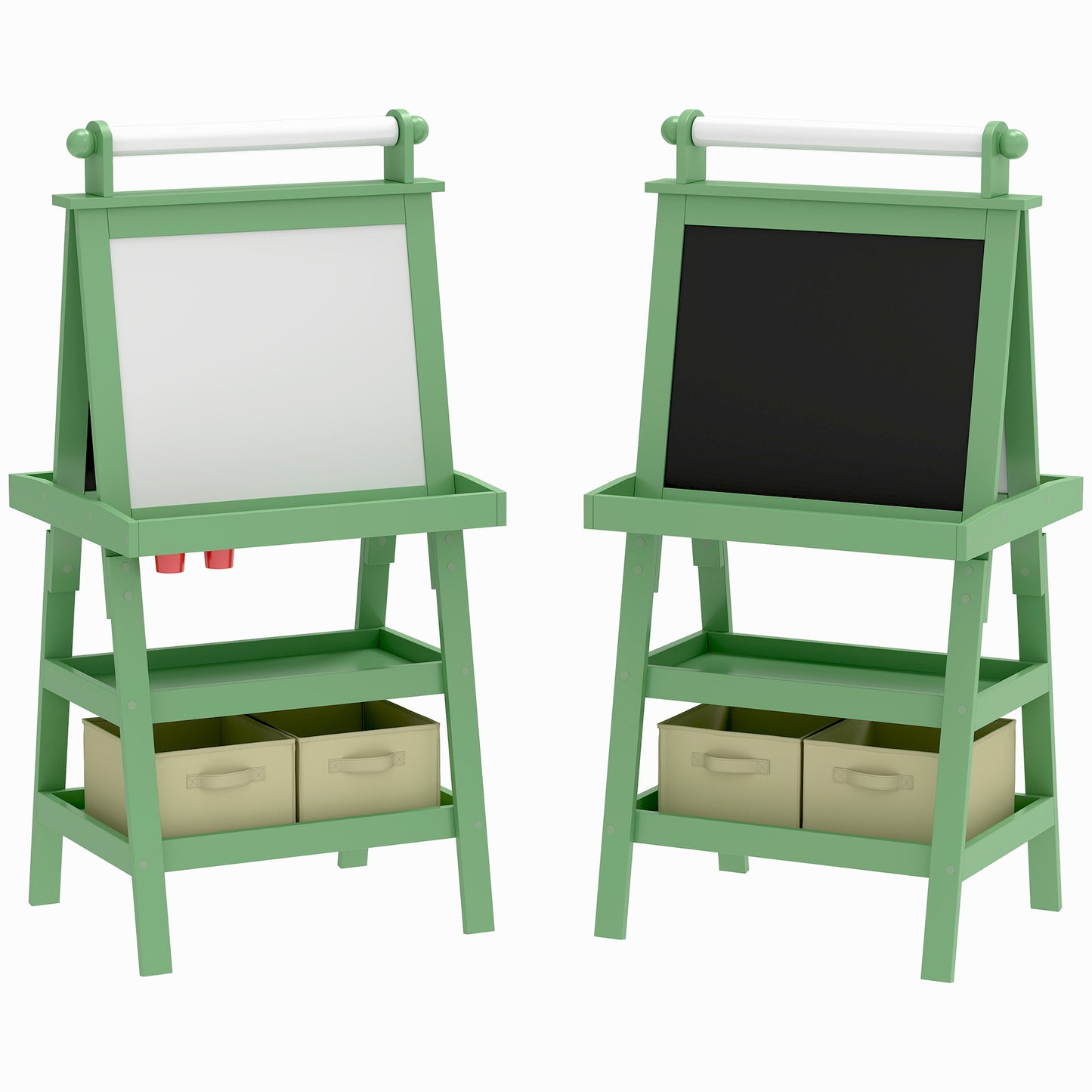 3 in 1 Kids Easel Double-Sided Magnetic Whiteboard and Chalkboard