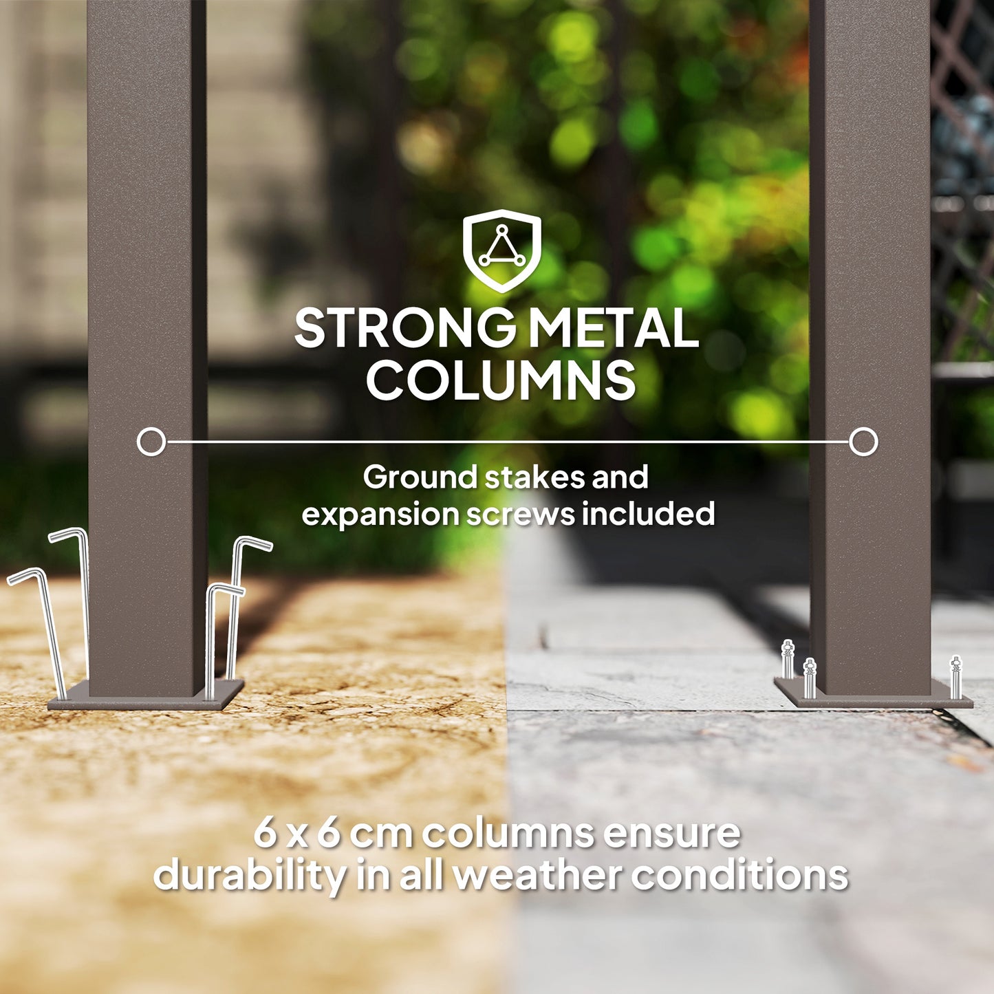 3 x 3(m) Garden Pergola with Waterproof Metal Roof
