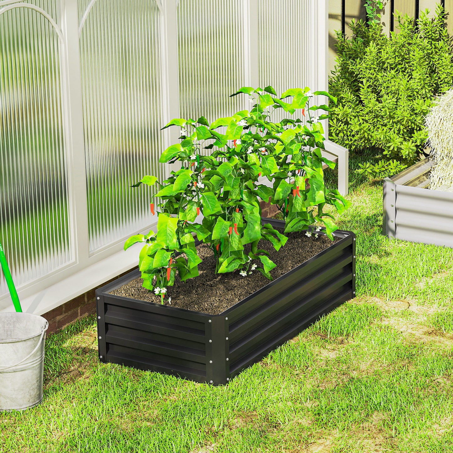 Raised Beds for Garden, Galvanized Outdoor Planters
