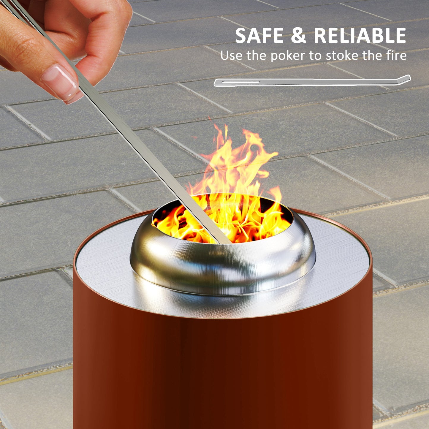 Smokeless Fire Pit, 16 x 16 cm Stainless Steel Portable Wood