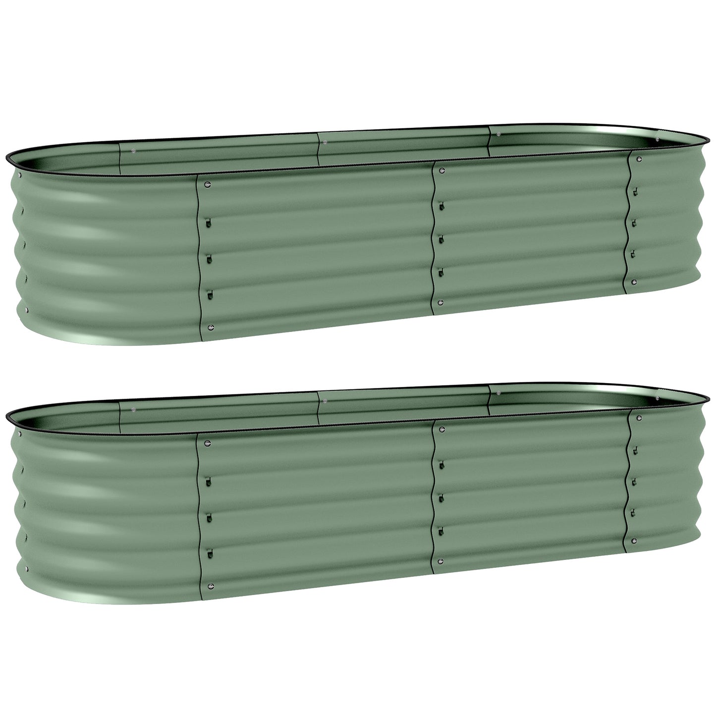 Galvanised Raised Garden Bed, Metal Planter Box with Safety Edging (6)