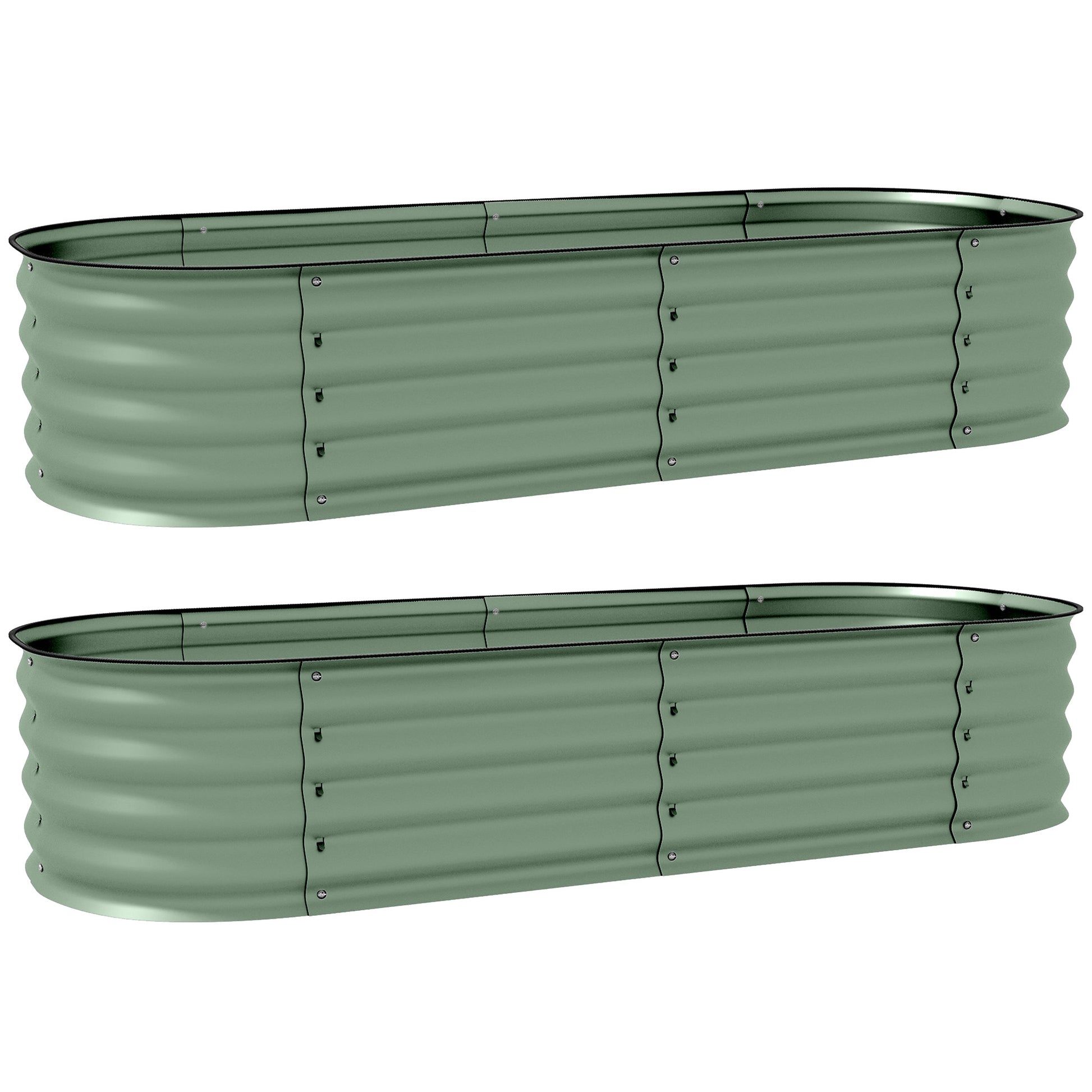 Galvanised Raised Garden Bed, Metal Planter Box with Safety Edging (6)