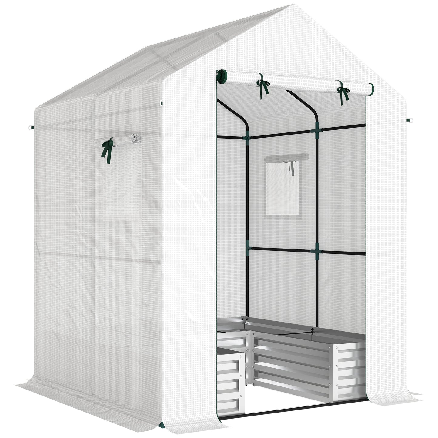 Small Greenhouse with Raised Garden Bed