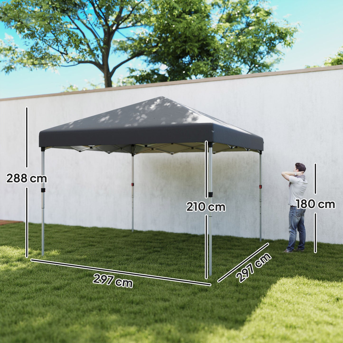 3 x 3 (M) Pop Up Gazebo, UPF 30+ with 2 Sidewalls