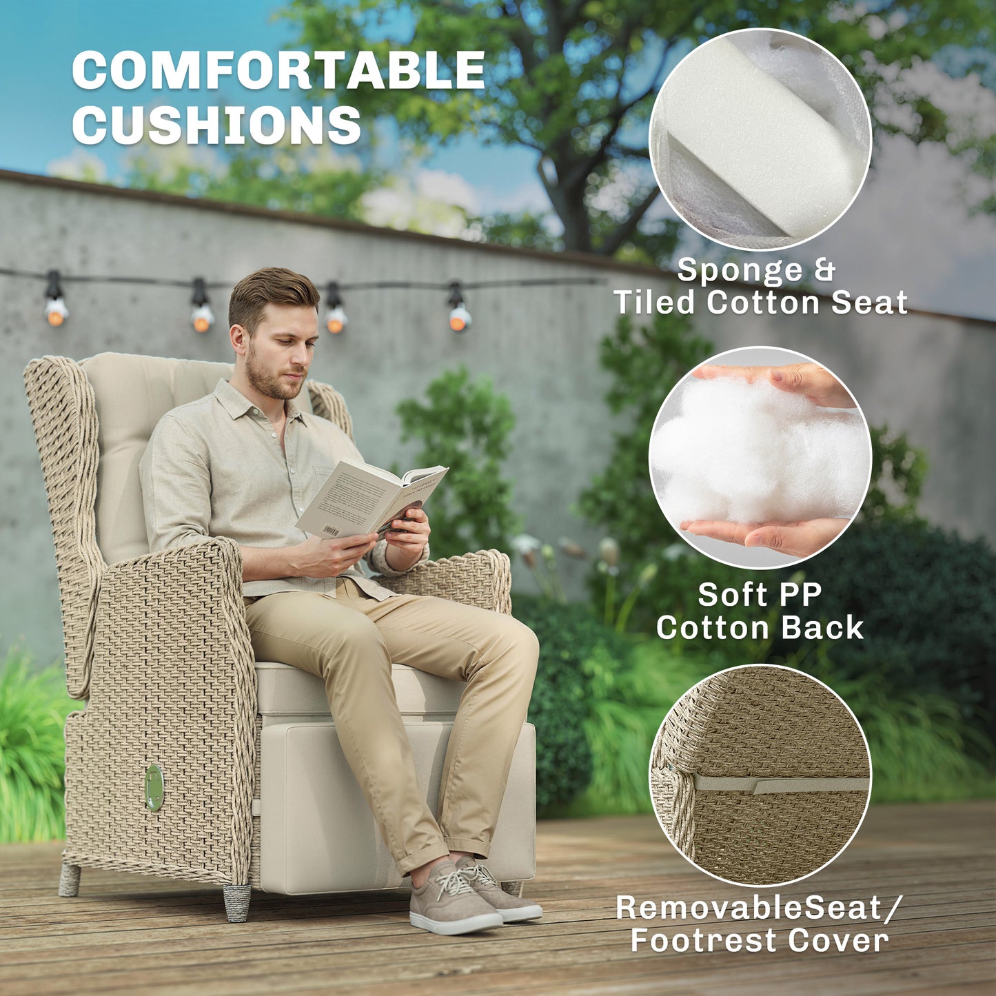 Rattan Garden Recliner Chair