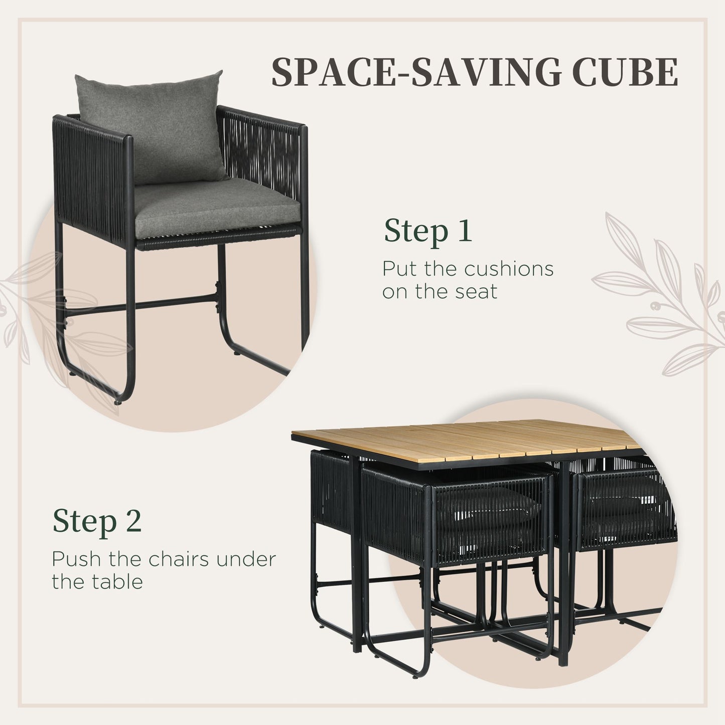 4 Seater Rattan Cube Garden Furniture Set