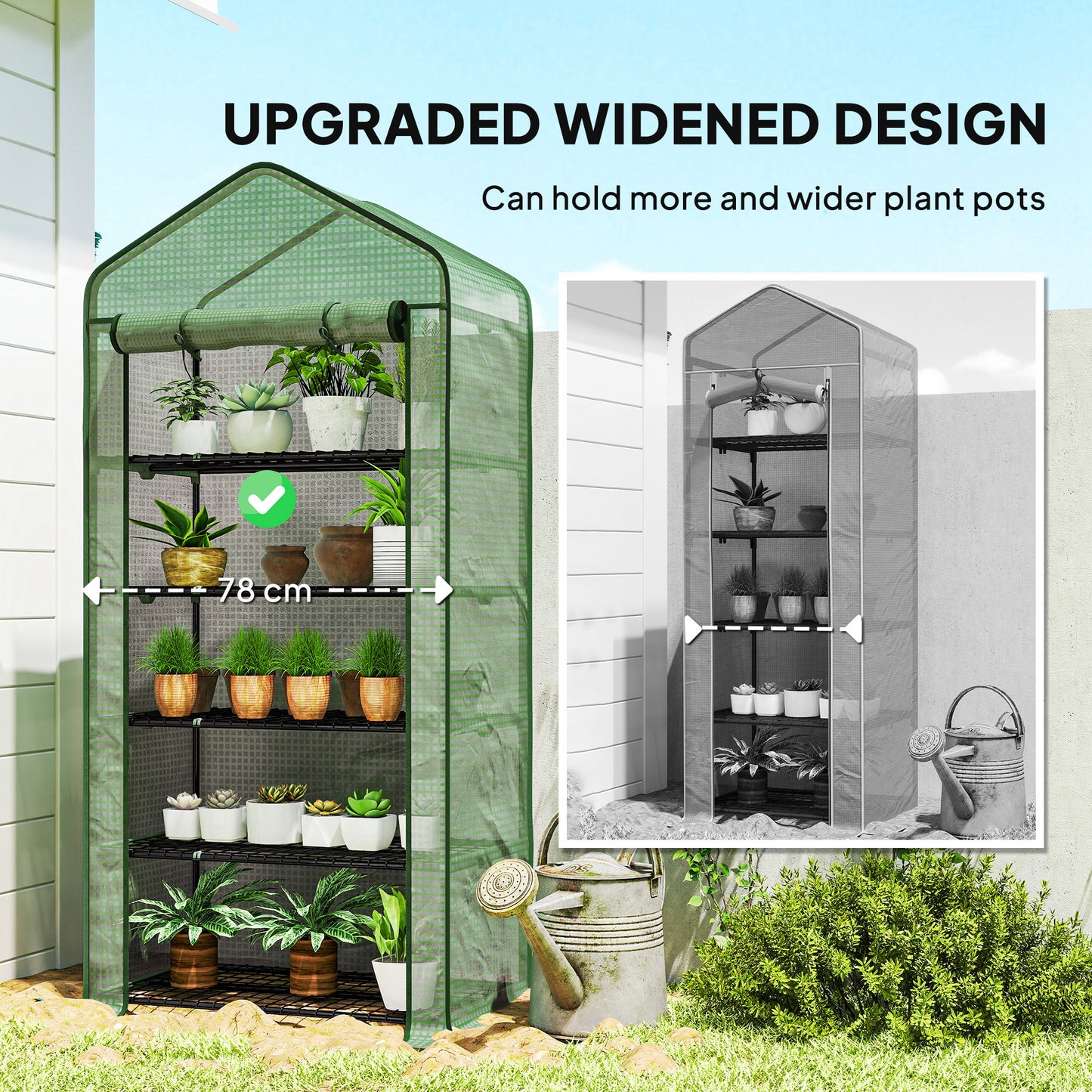 5 Tier Widened Mini Greenhouse with Reinforced PE Cover