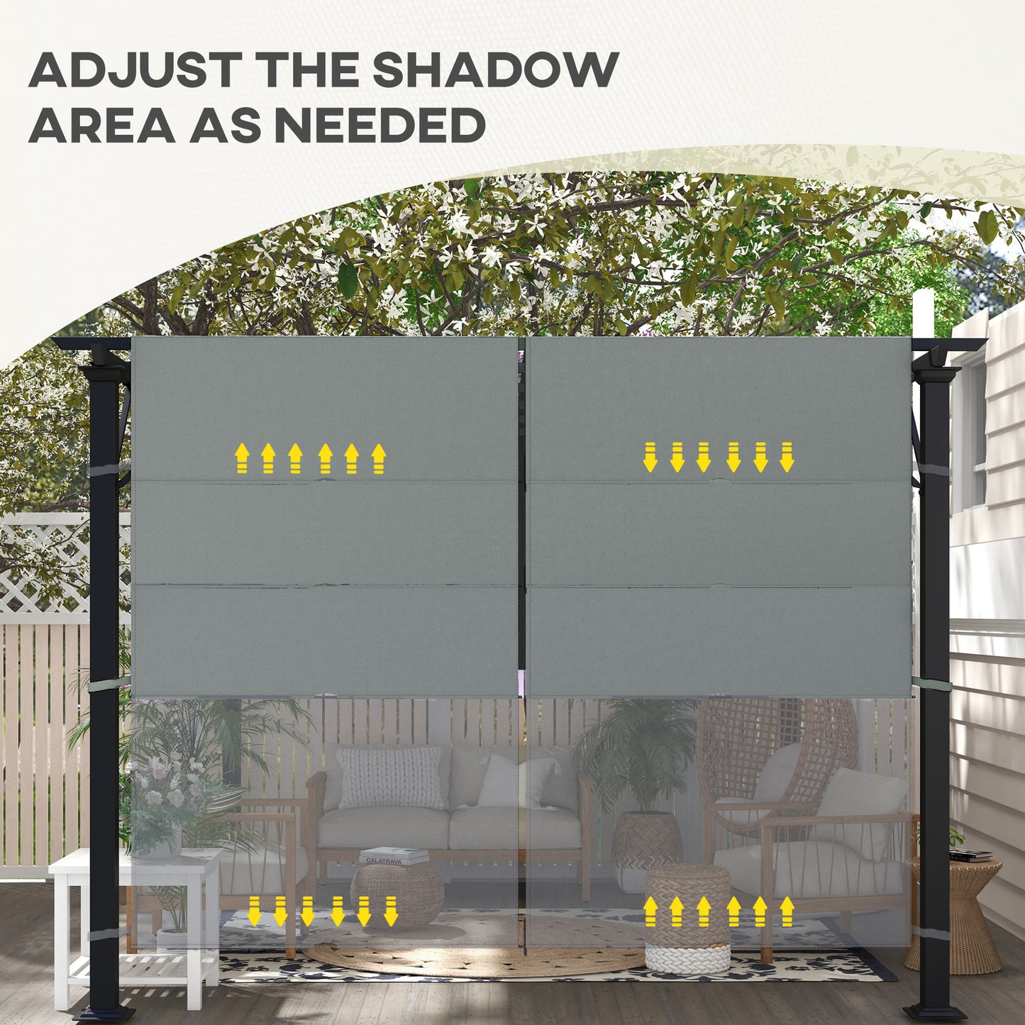 2 Pcs UV Protection Pergola Replacement Canopy, Pergola Shade Cover