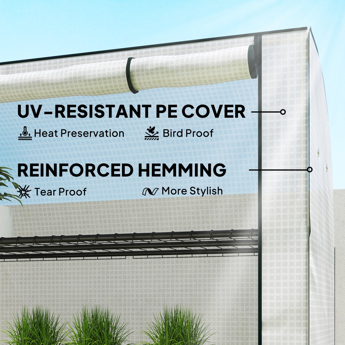Mini Greenhouse with Reinforced PE Cover