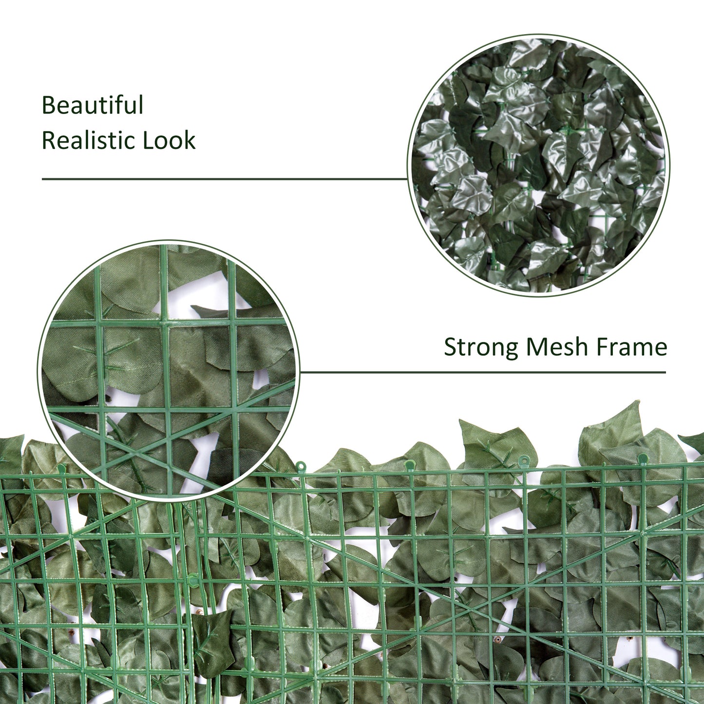 2-Piece Artificial Leaf Hedge Screen Privacy Fence Panel (2)