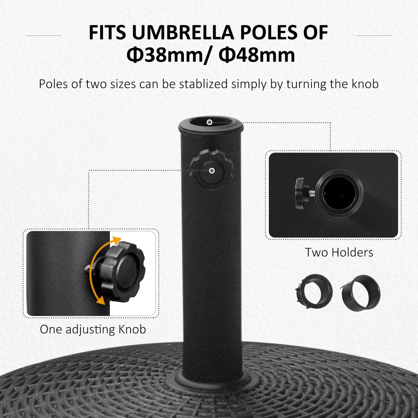 22.7kg Resin Patio Parasol Base Umbrella Stand Weight Deck Garden