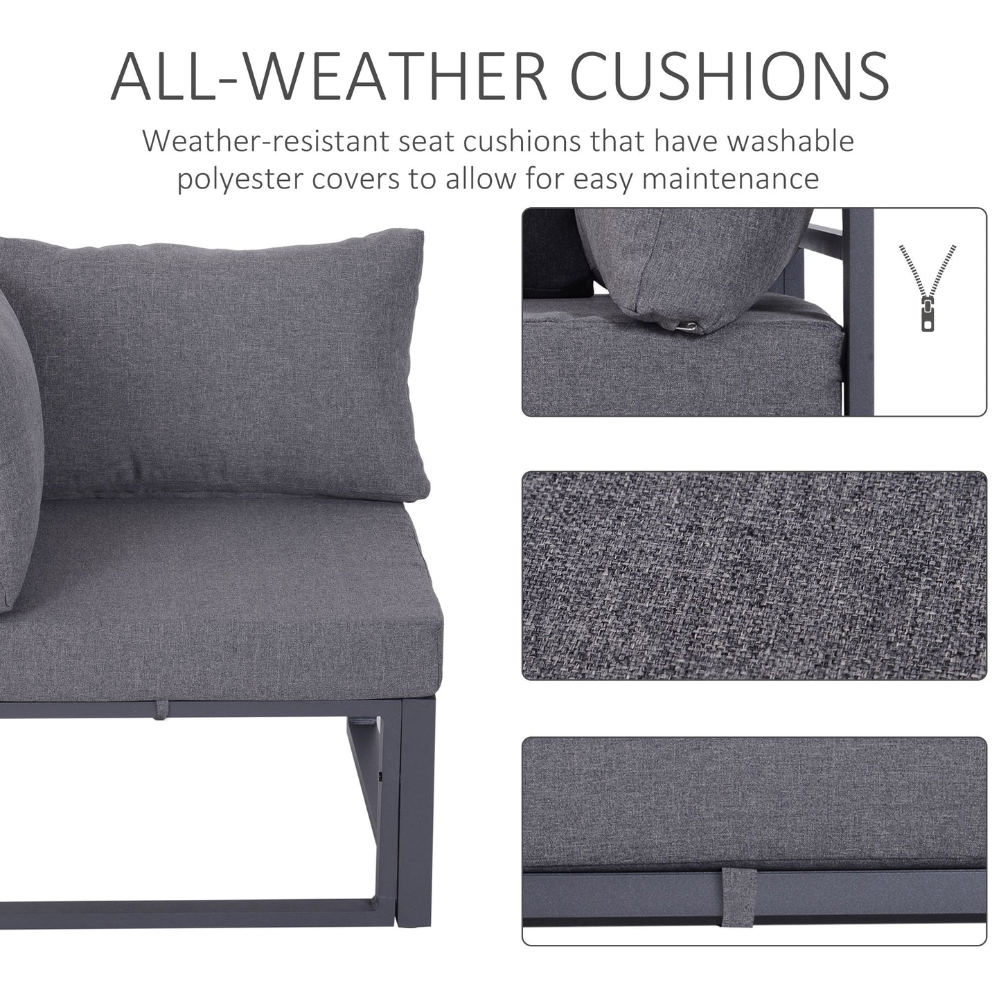 6 PCs Outdoor Indoor Sectional Corner Sofa Set Thick Padded