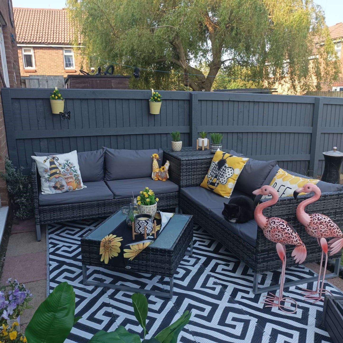 4pc Garden Rattan Wicker Outdoor Furniture Patio Corner Sofa Love