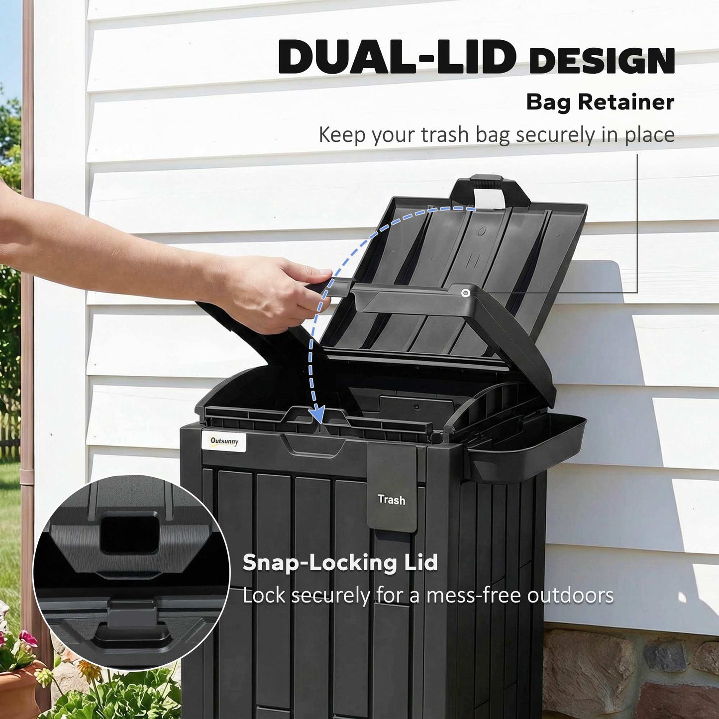 110 L Outdoor Bin with Dual Lid