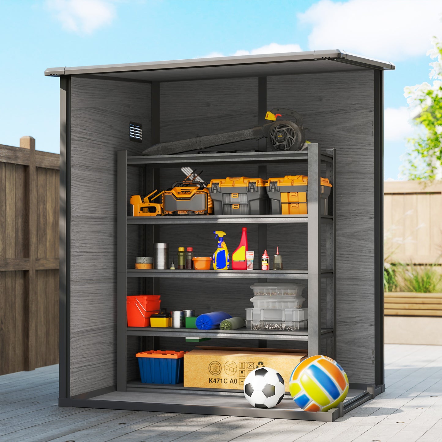 4'x5' Garden Storage Shed, Lean to Shed (1)