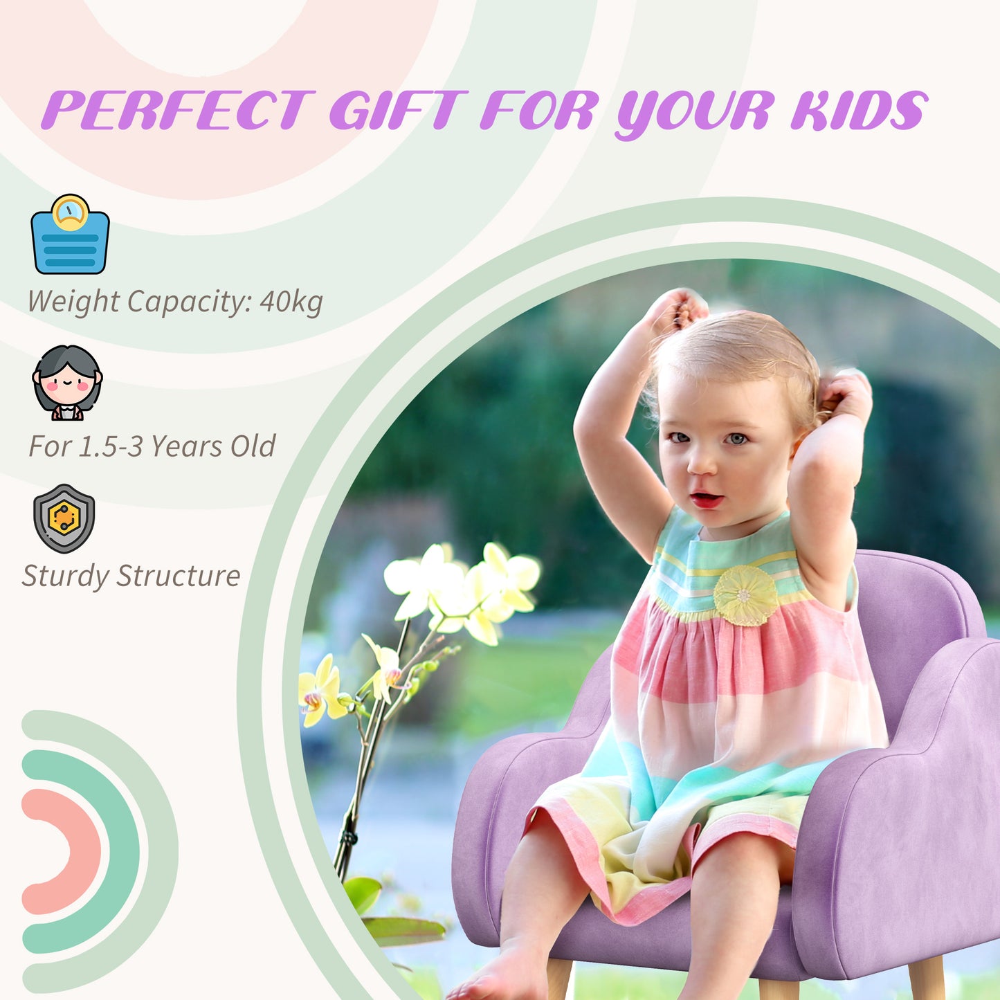 Kids Armchair Toddler Sofa Children Chair with Arm Rest