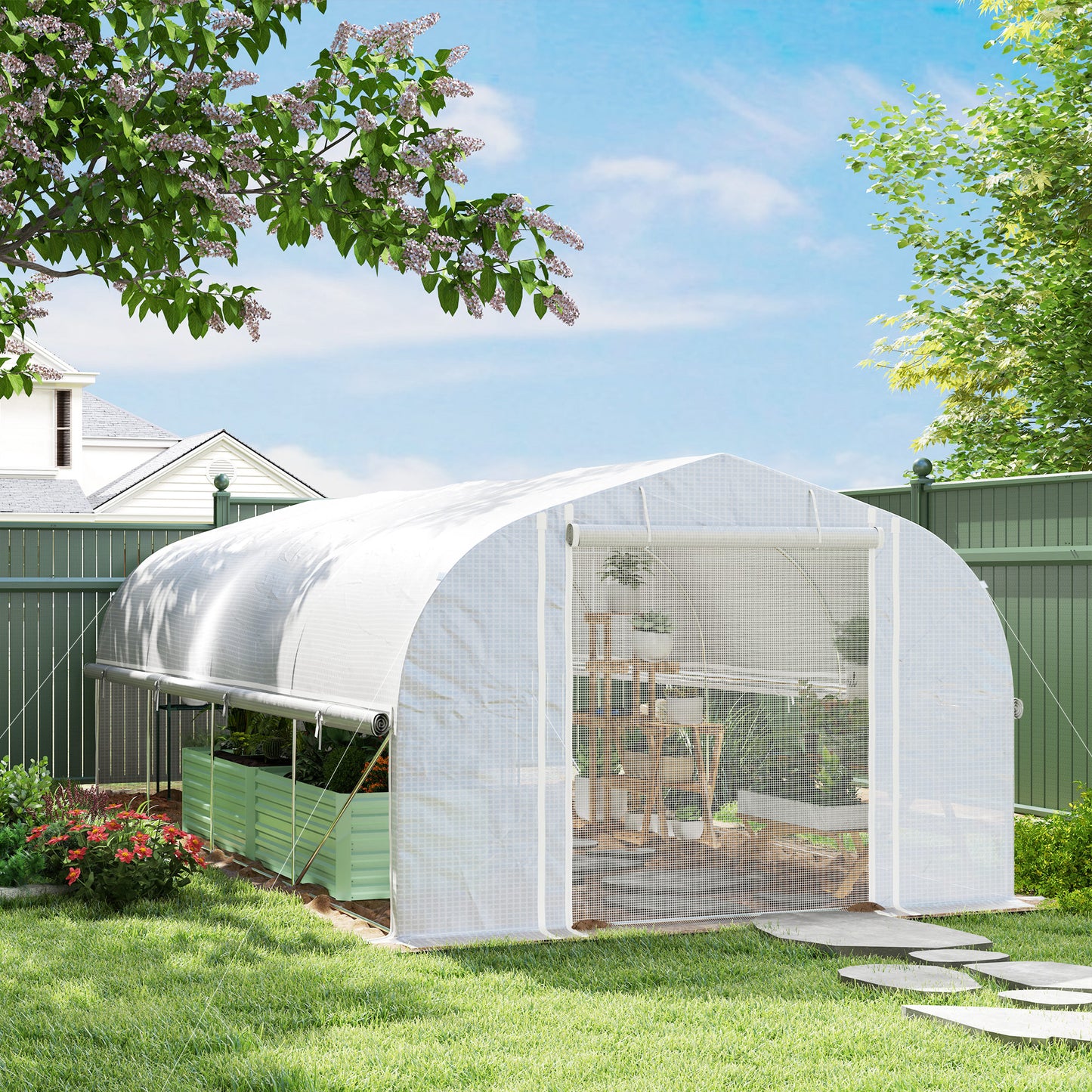 19.5 x 9.8ft Tunnel Greenhouse, with Accessories