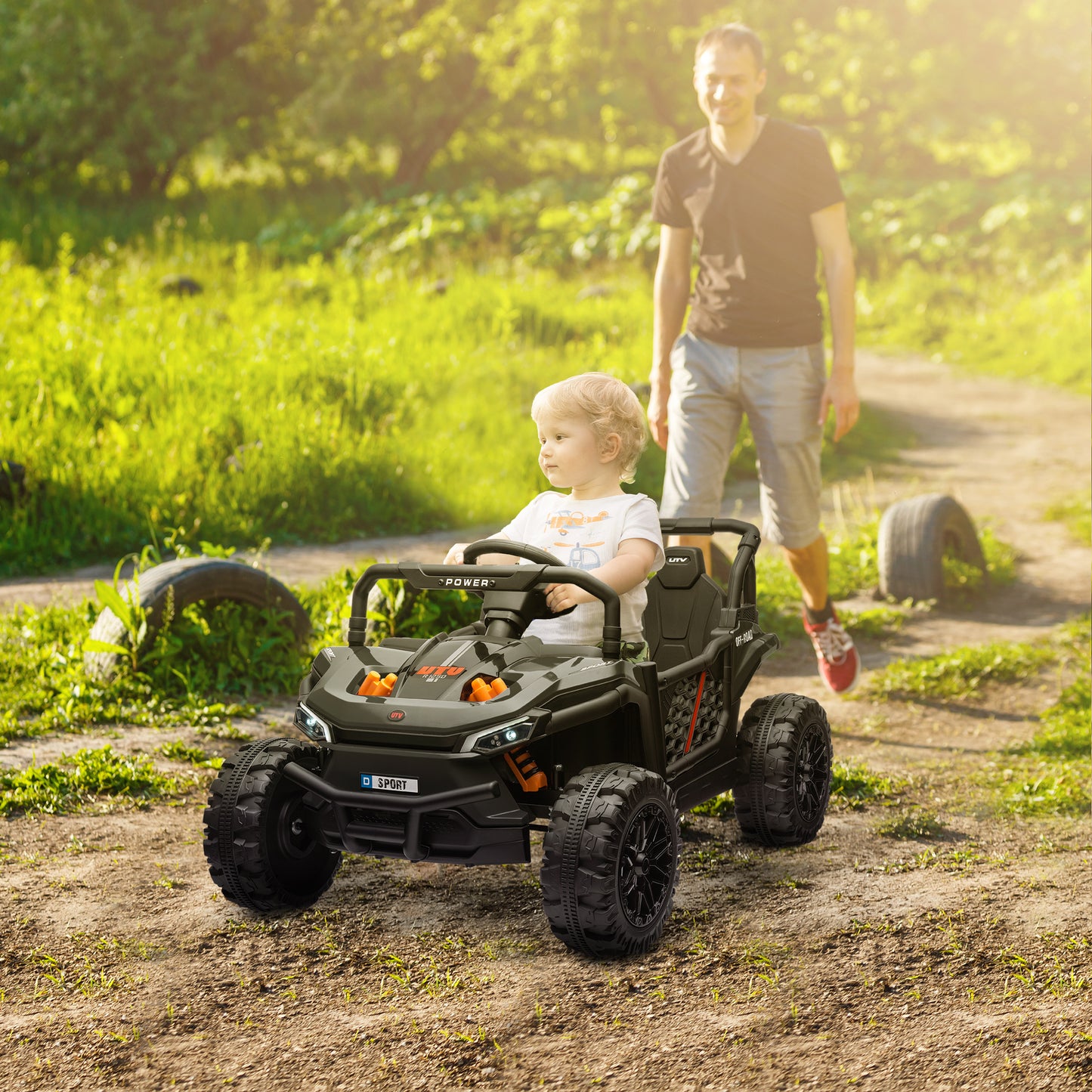 12V Battery Powered Ride on Truck w/ Remote, Four Suspension Wheels