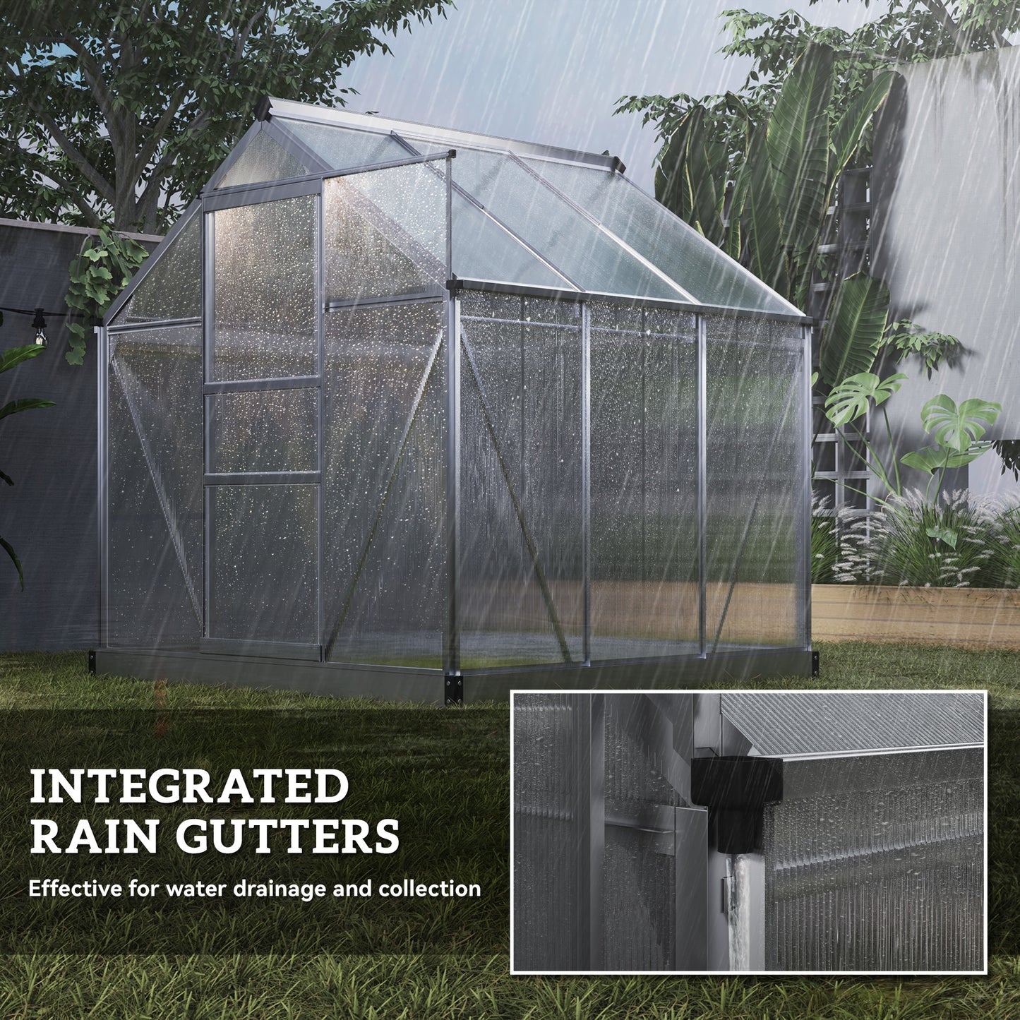 6 x 6ft Polycarbonate Greenhouse (2)