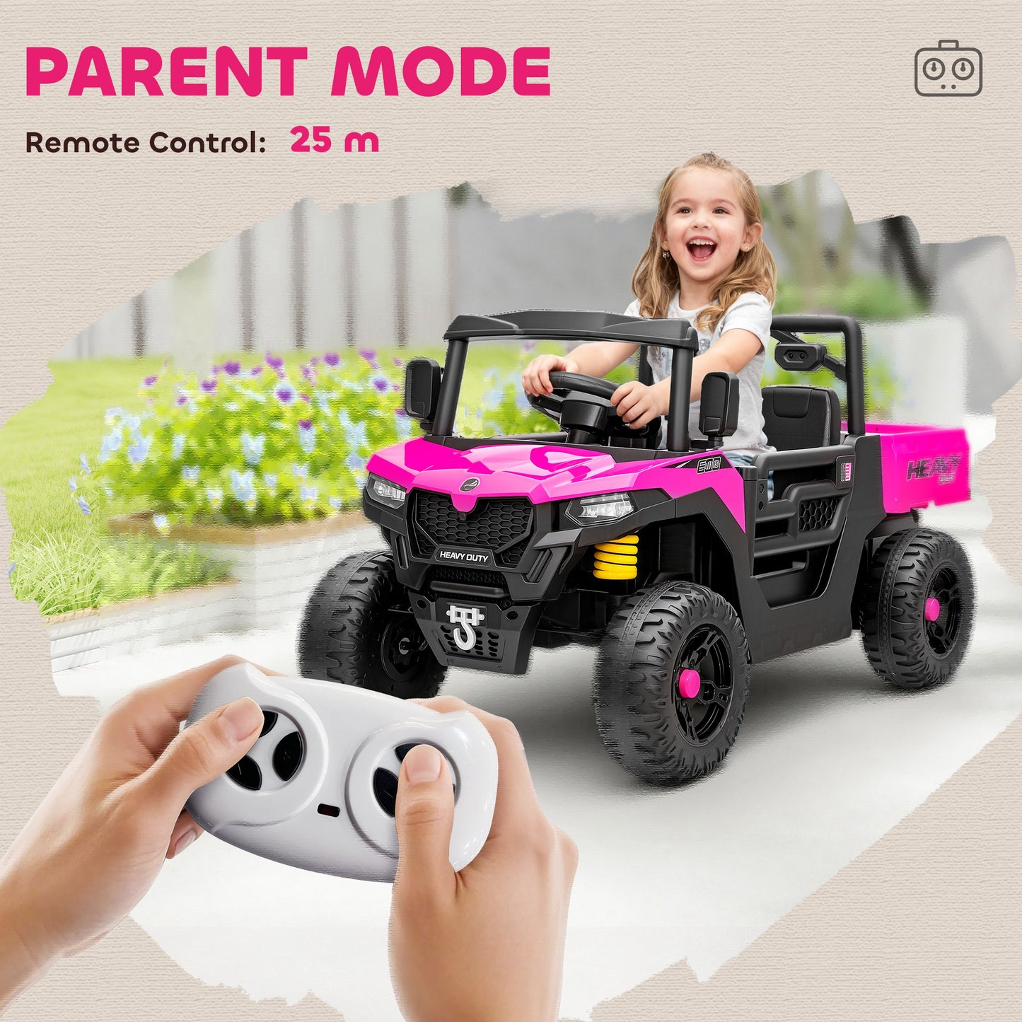 Kids Ride on Car, 12V Electric Kids UTV with Electric Dump Bed