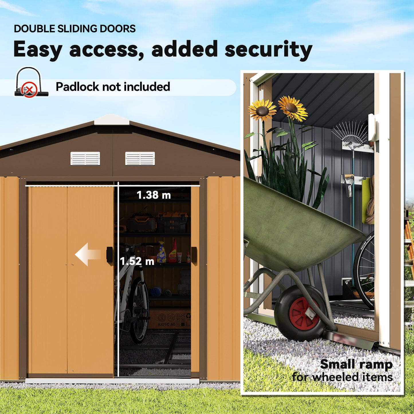 13 x 11ft Metal Garden Shed
