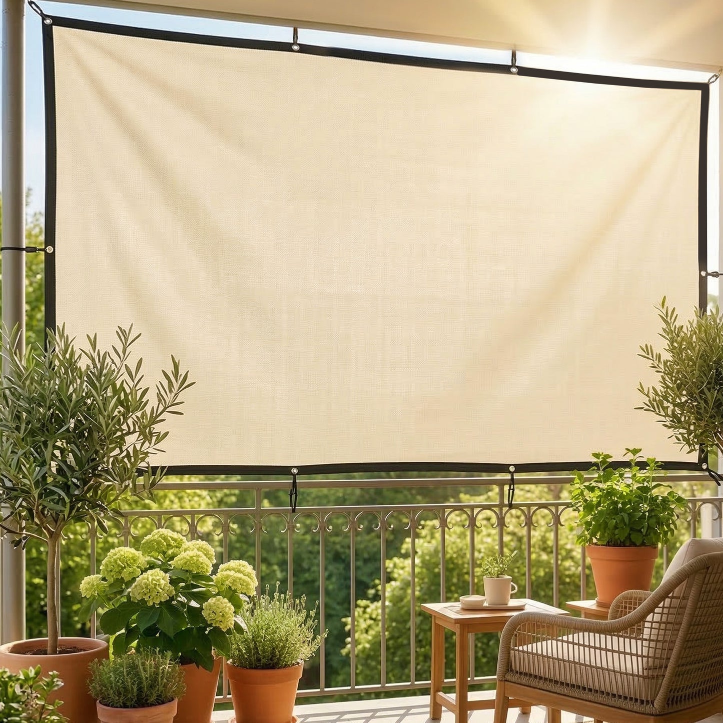 Sun Shade Sail UV Protection Canopy with Stainless Steel Eyelets