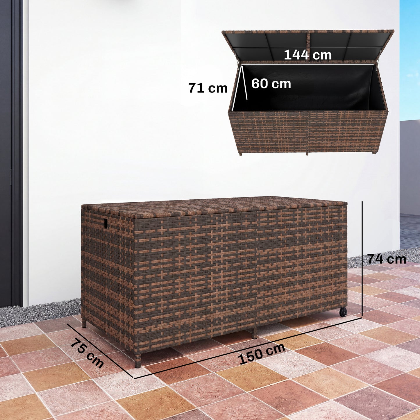 650L Garden Storage Box with 2 Wheels
