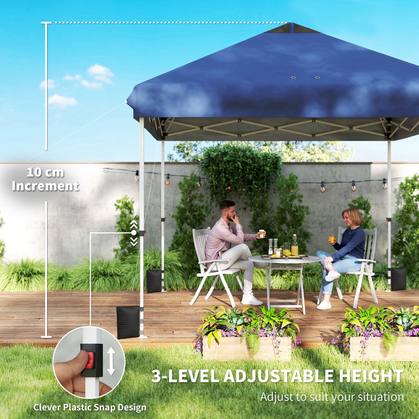 3 x 3 m Pop Up Gazebo with Wheels