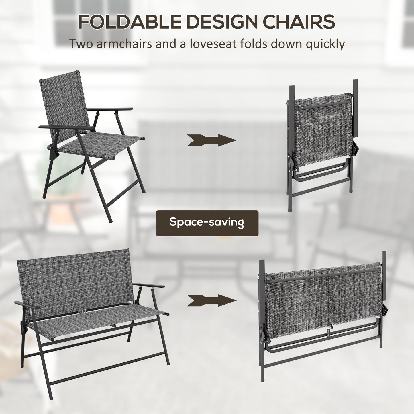 Four-Piece Metal Garden Sofa Set