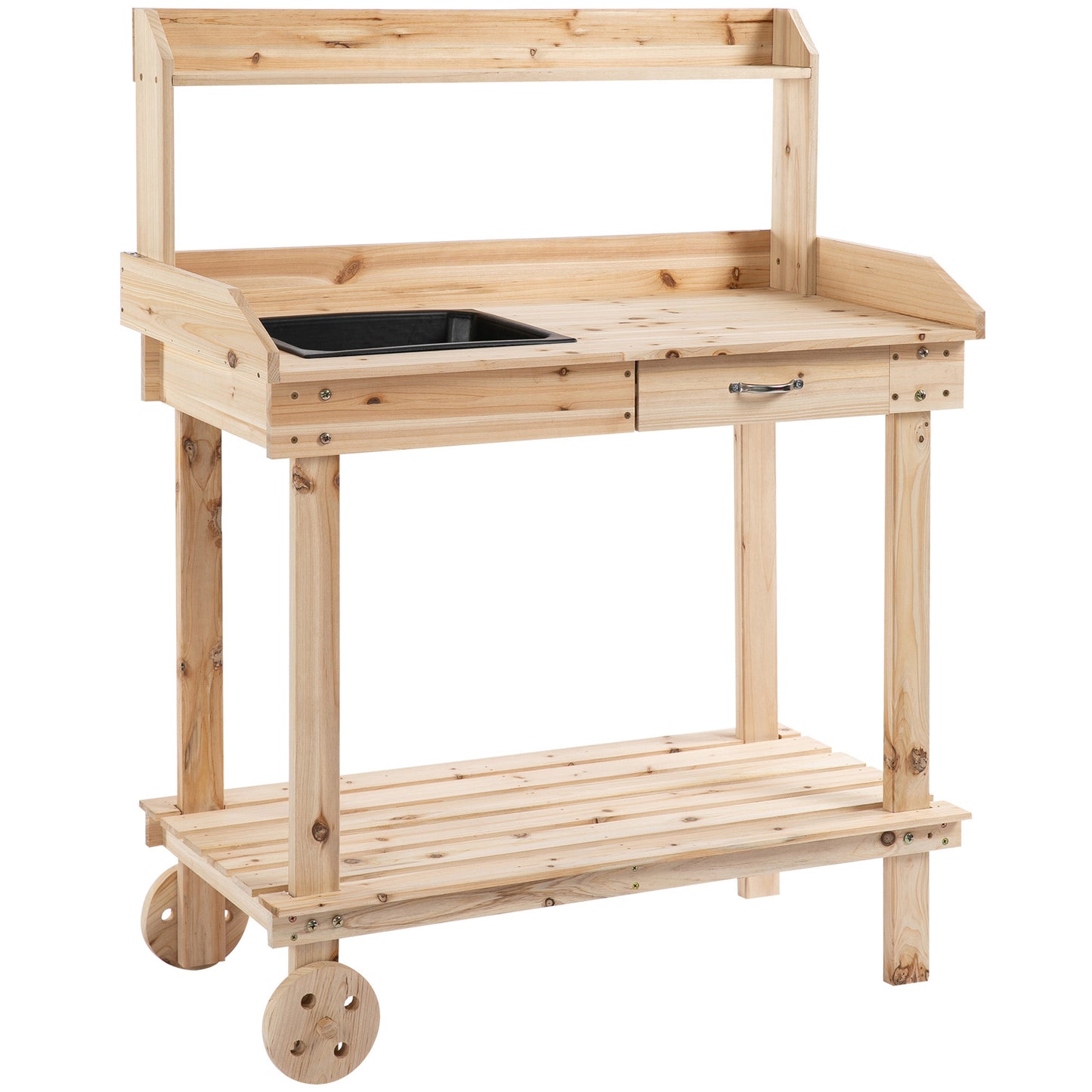 Garden Potting Bench Table, Wooden Work Station