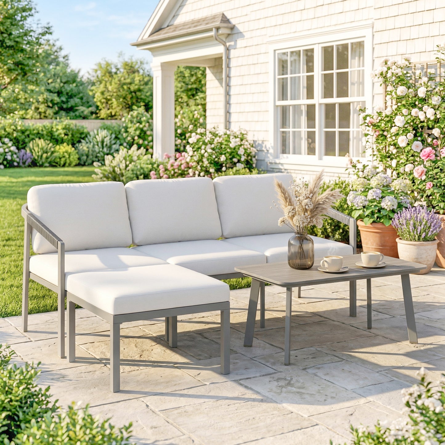 3 Piece Garden Dining Set, Outdoor Patio Furniture