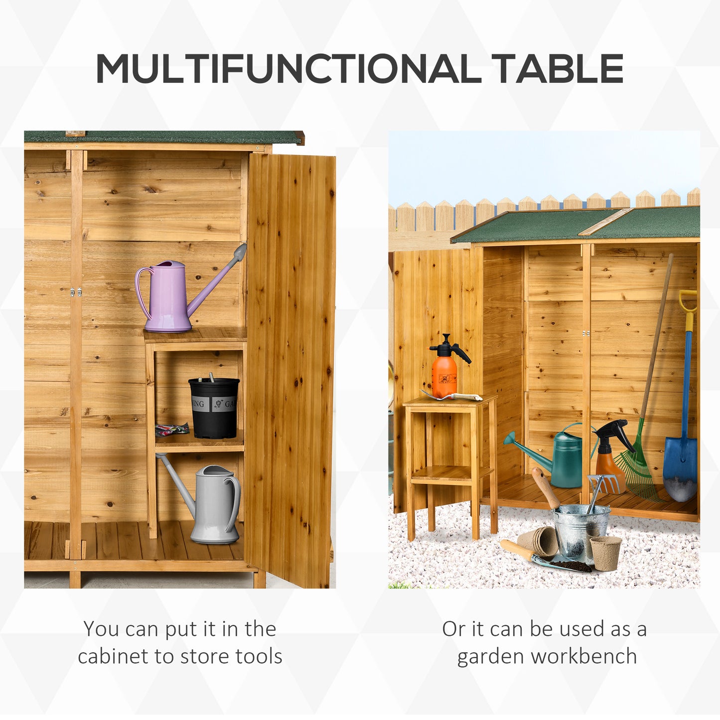 139 x 75 Fir Wood Garden Shed, with Asphalt Roof