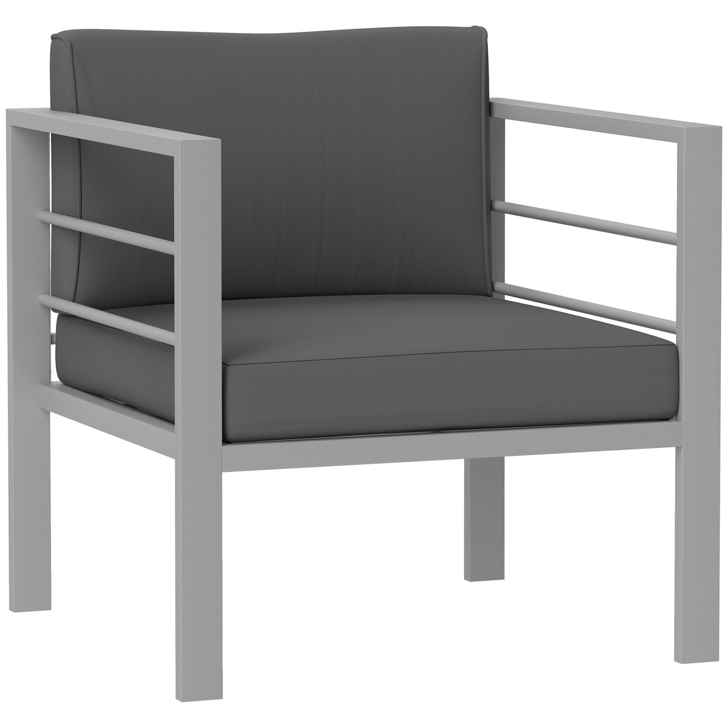 Garden Sofa, All-Weather Garden Single Sofa with Removable Cushions
