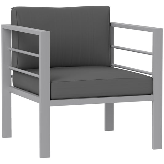 Garden Sofa, All-Weather Garden Single Sofa with Removable Cushions