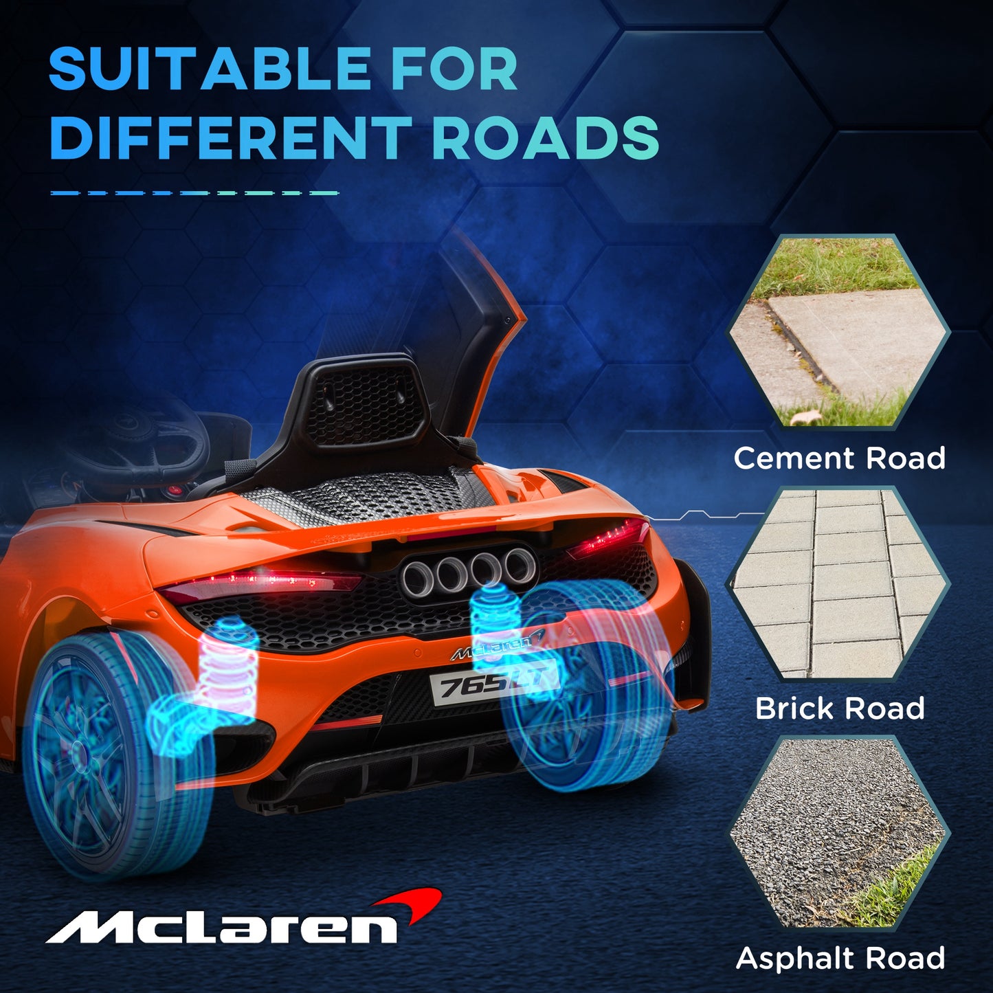 McLaren 765LT Licensed 12V Kids Electric Ride on Car