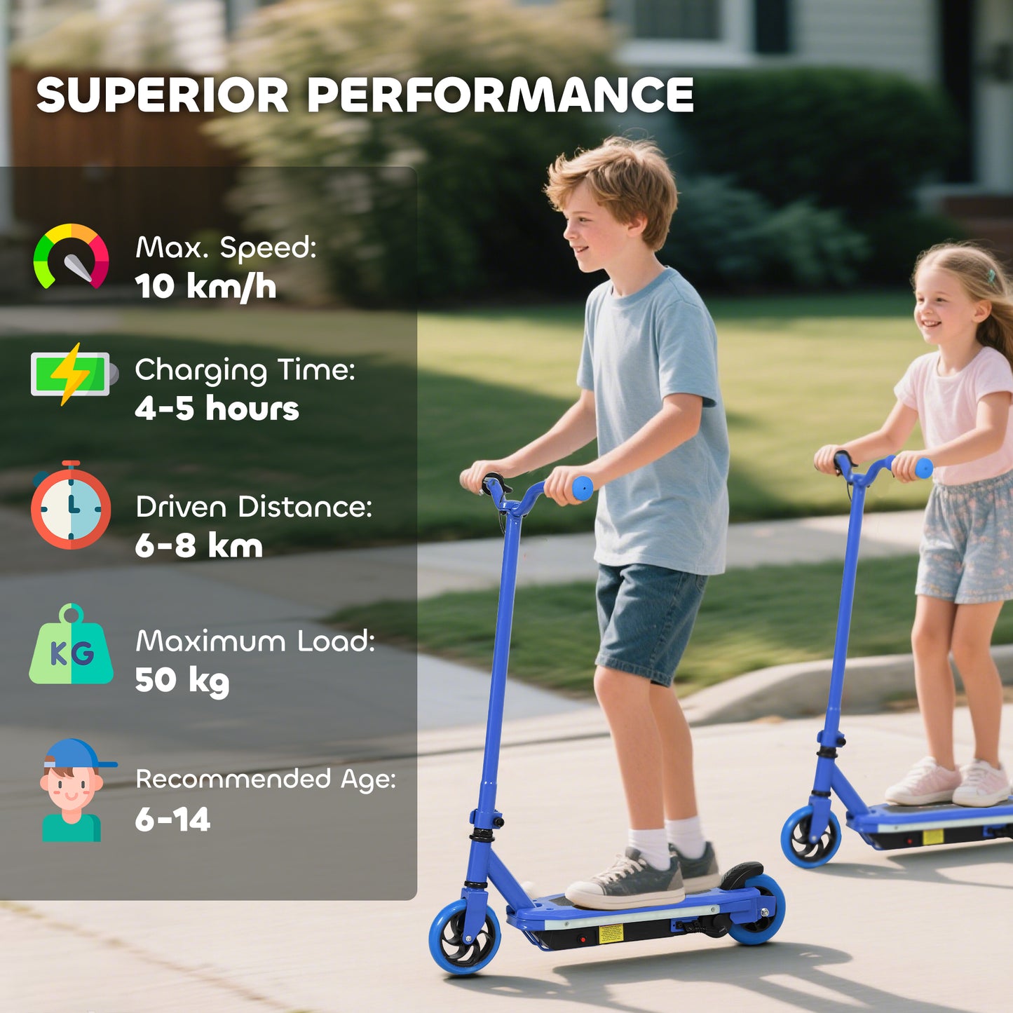 Electric Scooter for Kids 6-14 Years, with Colourful Lights