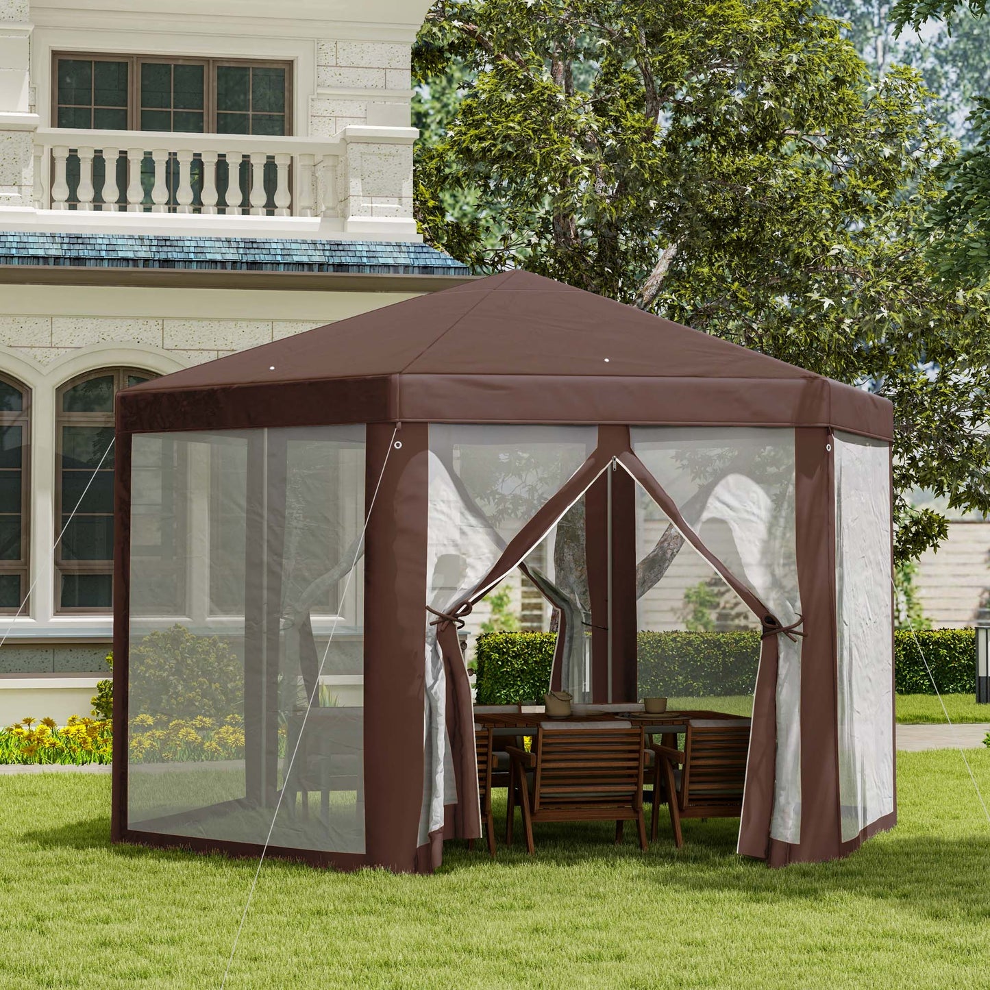 Hexagonal Garden Gazebo Patio Party Outdoor Canopy Tent Sun Shelter