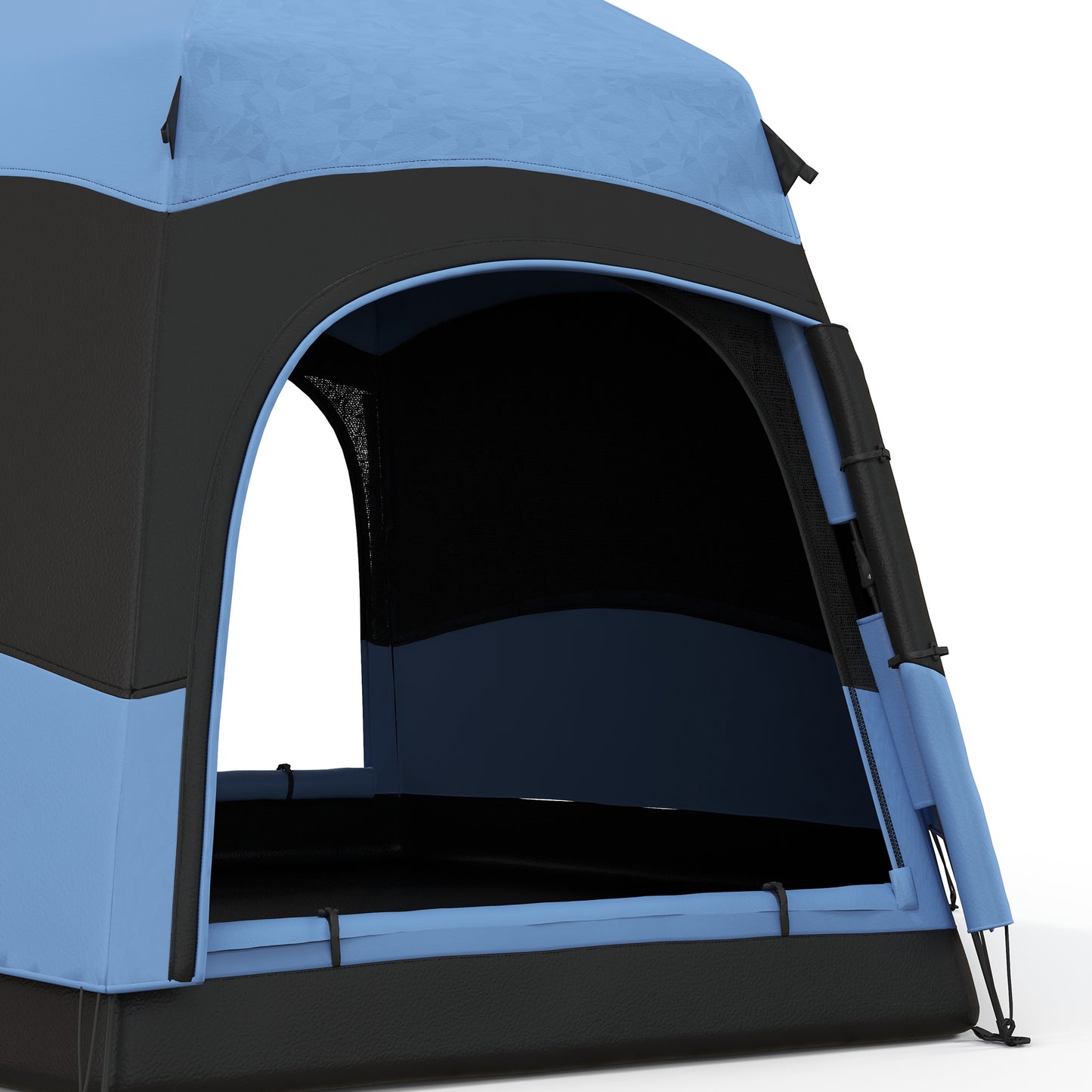 Six Man Hexagon Camping Tent with Hang Hook and Carry Bag - Blue and