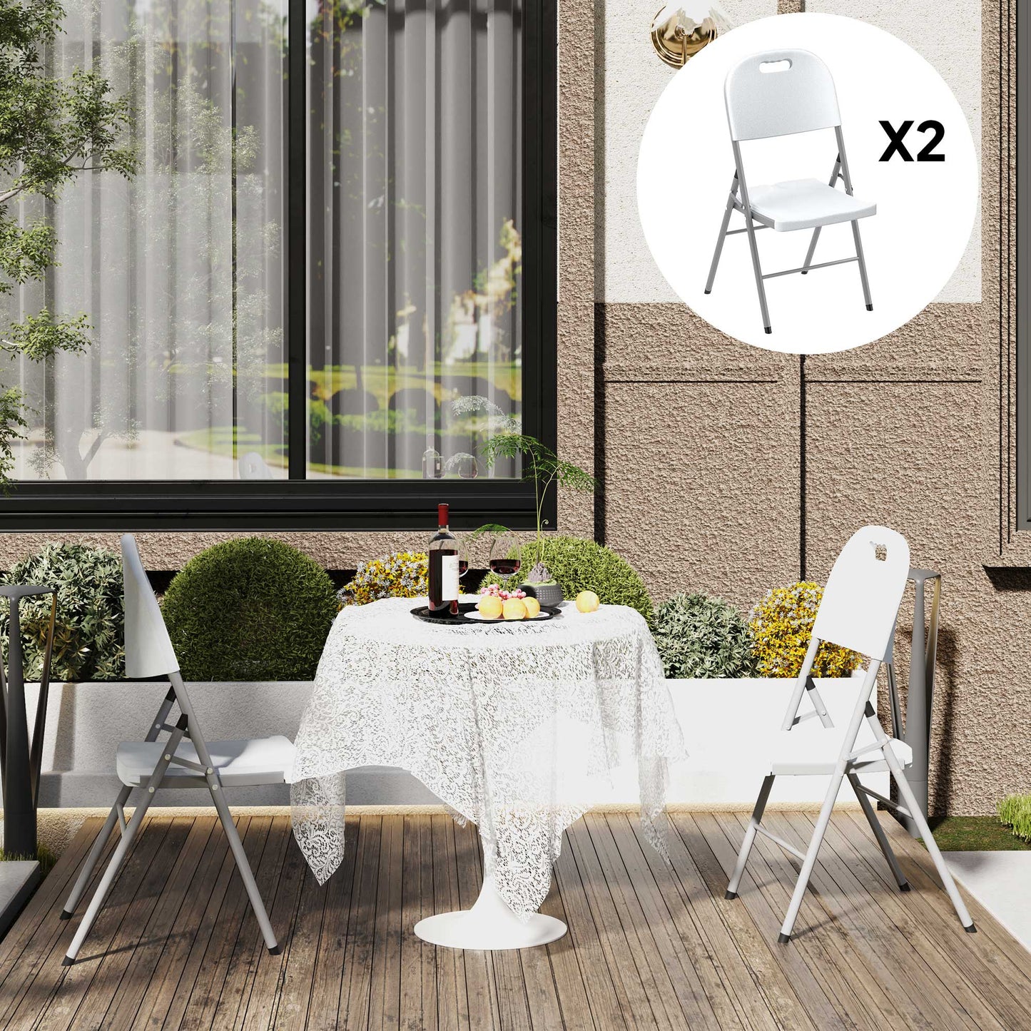 Set of Two Foldable Outdoor Chairs