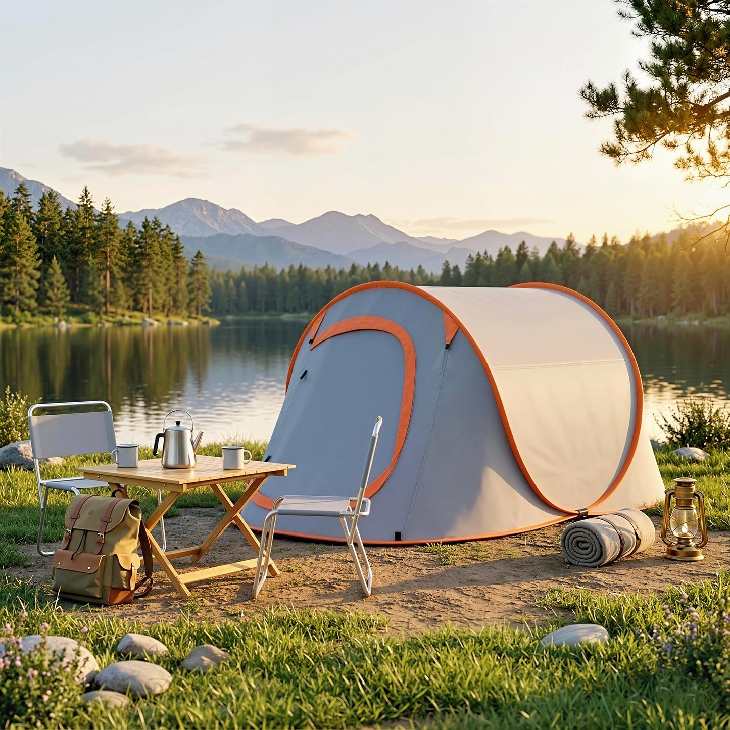 Two-Man Pop-Up Dome Tent, with Accessories