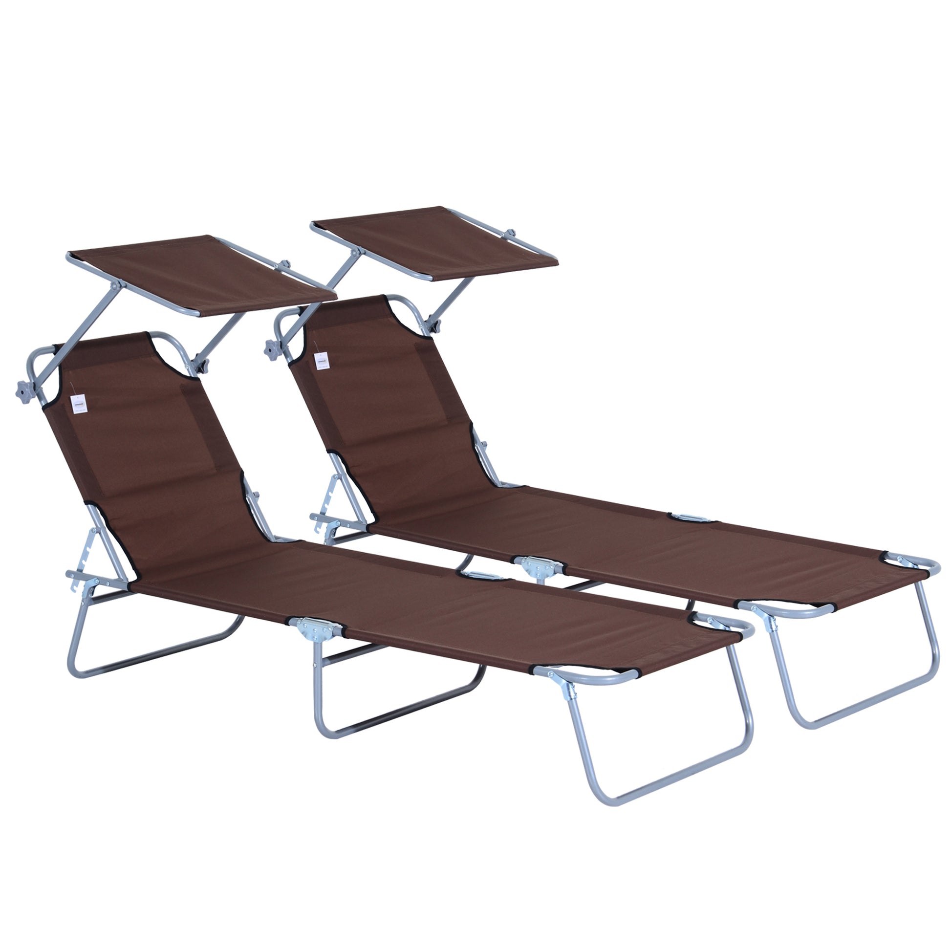 2 Pieces Outdoor Foldable Sun Lounger
