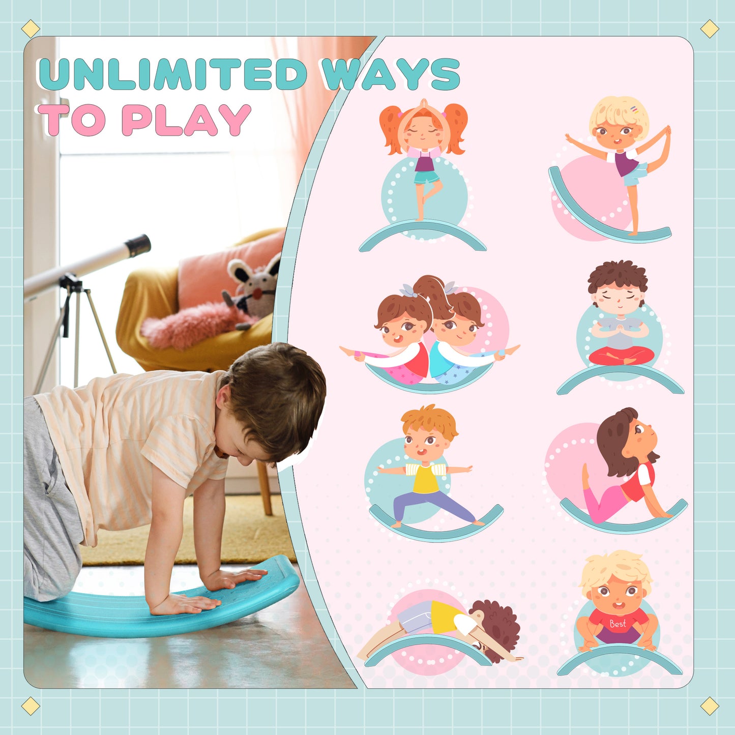 Balance Board, Kids Wobble board, for Ages 3-6 Years