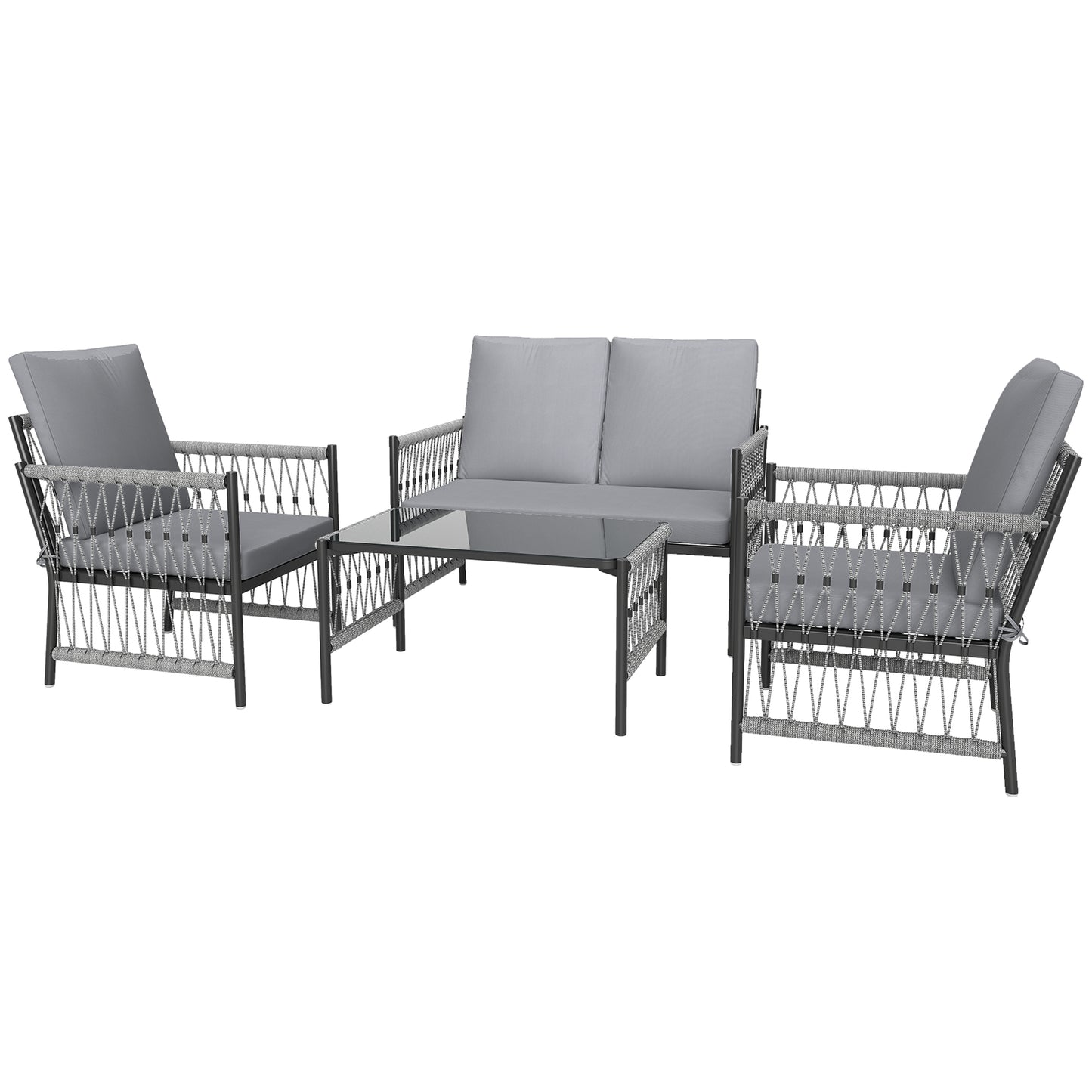 4 Piece Rattan Garden Furniture Set (1)