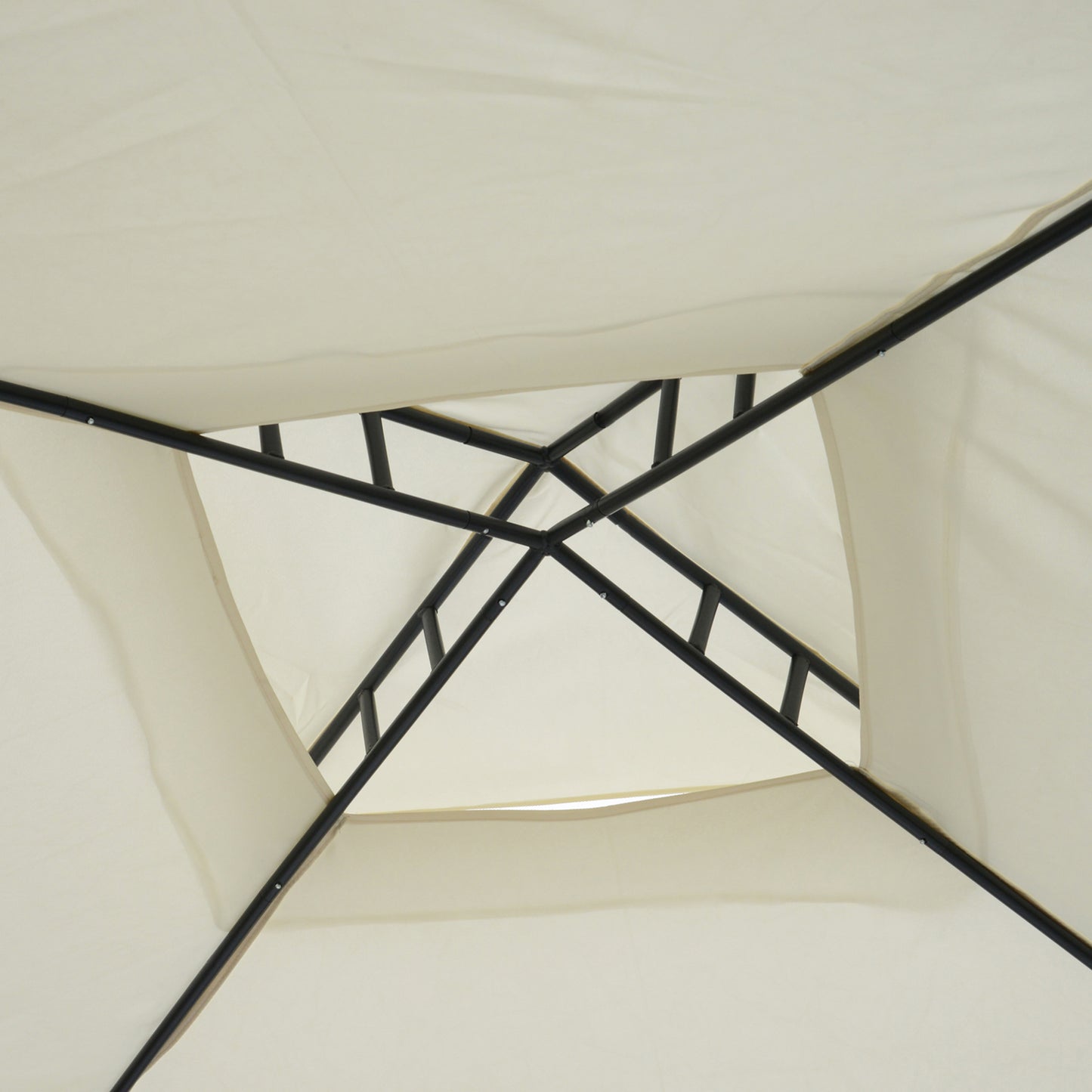 3 x 3 m Metal Gazebo, Double Roof Canopy Shelter with Mesh Sidewalls