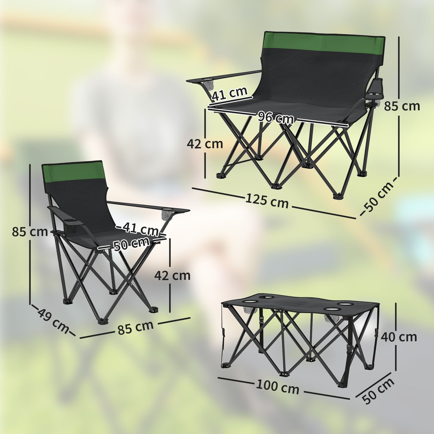 Four-Piece Portable Picnic Table Set