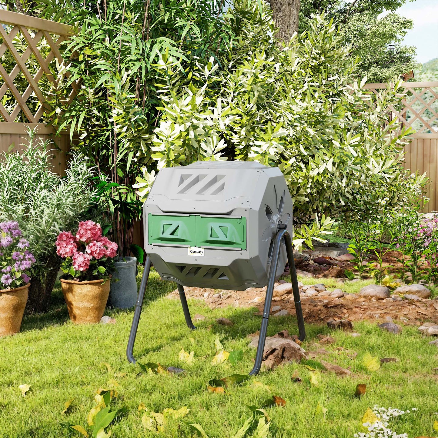 160L 360° Rotating Dual Chamber Composter