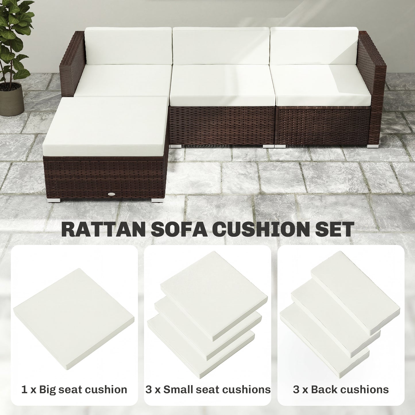 7-Piece Patio Furniture Cushions