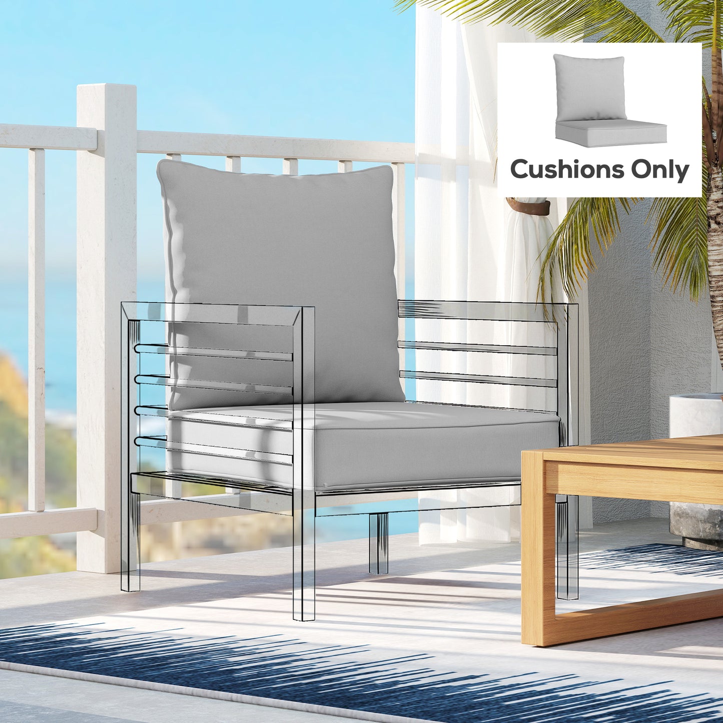 Outdoor Seat and Back Cushion Set