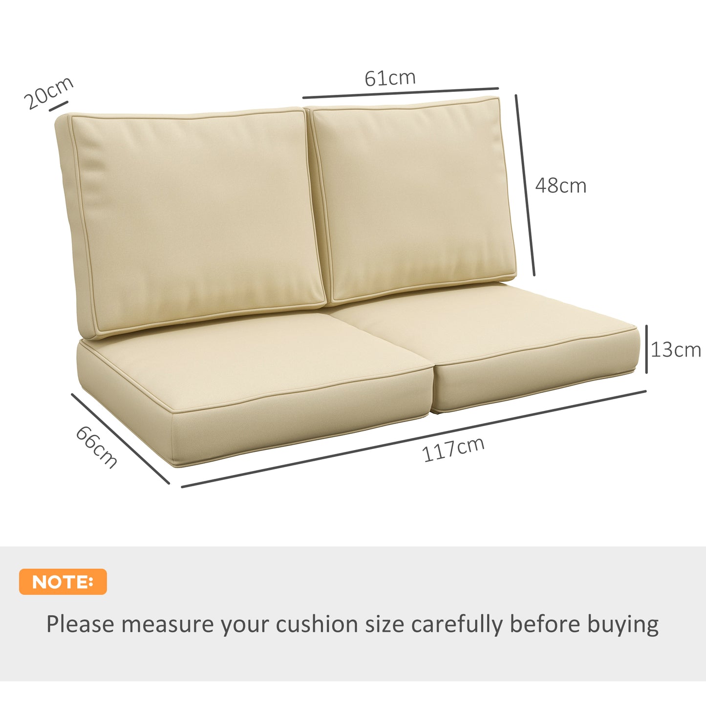2 Seater Back and Seat Cushion Pillows Replacement